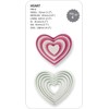 PME PNH2 Heart Cutters, Set of 6, White, 11 x