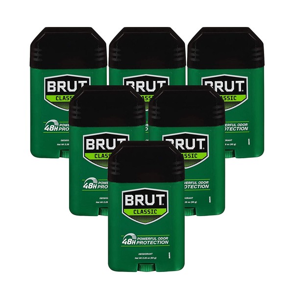 Brut Deodorant, 2.25 Ounces (Pack of 6)