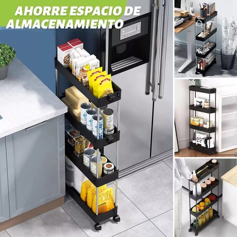ArgenMex Estantes Organizador De Escritorio De 4 Niveles C/ruedas