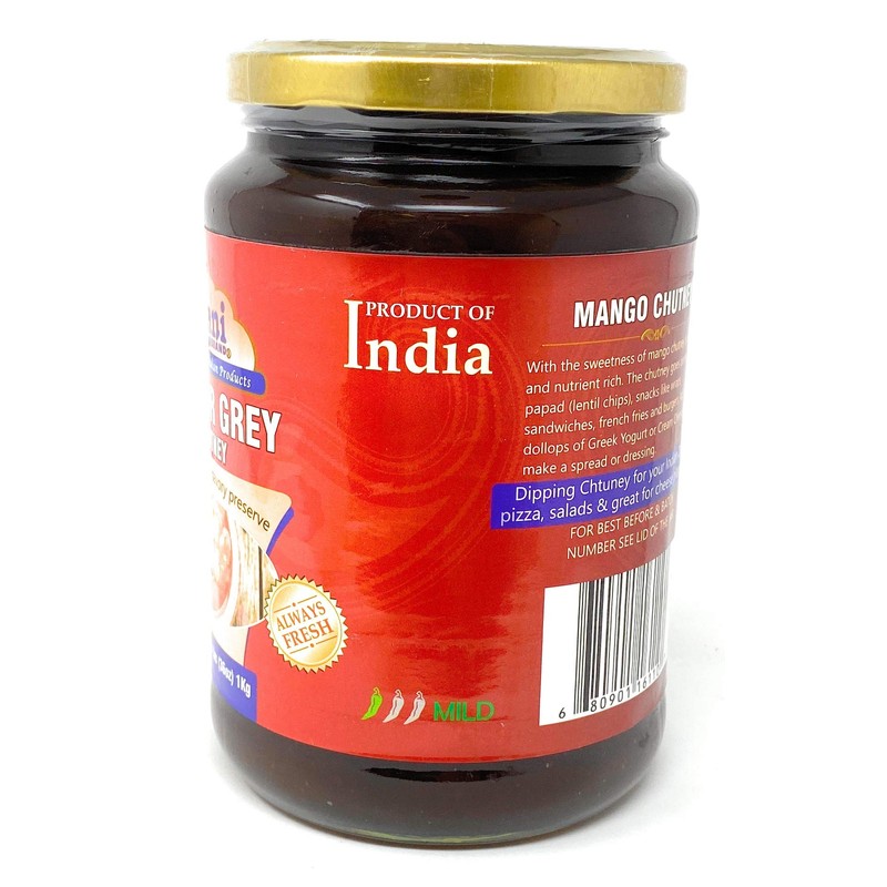 Rani Major Grey Mango Chutney (Indian Preserve) 36oz (2.2lbs) 1kg