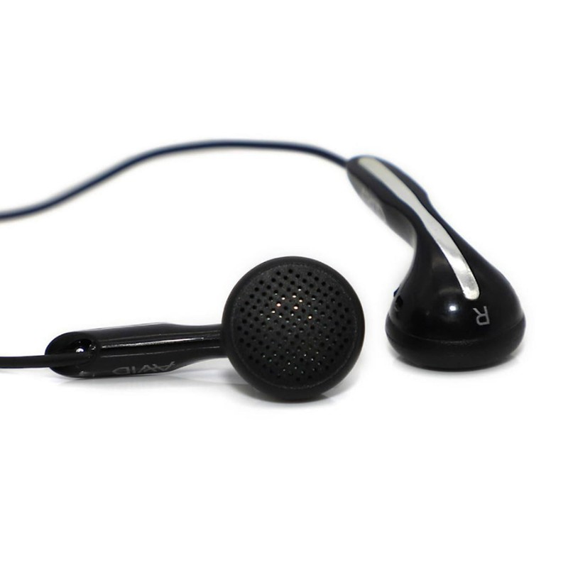 Avid Products AE-1M Disposable Stereo Black School Earbuds with Mic,