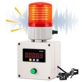 Industrial Cycle Timing Siren Alarm 0-105dB Single Sound and Light Alarm with Timer (AC110V, Green, 1 Unit)