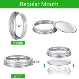 72Pcs Canning Lids with Rings Wide Mouth, for Ball, Kerr Jars - Split-Type Metal Mason Jar Lids for Canning - 100% Fit & Airtight for Regular Mouth Jars (36Lids+36Rings for Wide Mouth)