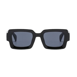 YAMEIZE Classic 90s Rectangle Frame Sunglasses - for Men and Women Square Vintage Glasses UV400 Protection Driving Outdoor, black