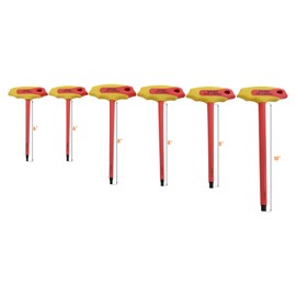 Dynamic Tools 6 Pc Insulated SAE T-Handle Hex Key Set, Insulated Tools For Electrical Work, Hex Keys Individually Certified to 1,000V