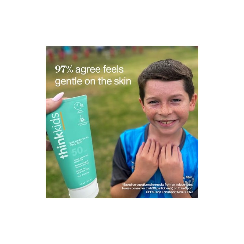 Thinksport SPF 50+ Safe Sunscreen Cream for Kids, 6 Ounce