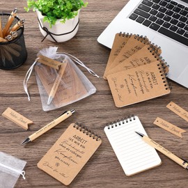 Nezyo 12 Sets Thank You Gift for Colleagues Employees Gift Christmas Notebook Team Gift Thank You for Everything Ballpoint Pen Notepads Small Farewell Gift for Colleagues (Work)
