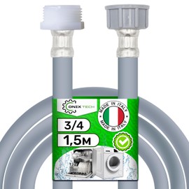 Inlet Hose Extension for Washing Machine Hose or Dishwasher Hose 1.5 m with Connections Diameter 3/4 Inch Pressure from 20 to 60 Bar Temperatures up to 25 °C ONIX TECH