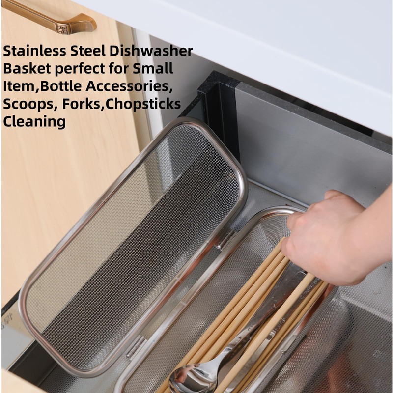 Dishwasher Basket, Basket for Dishwasher, Stainless Steel Dishwasher Silverware Basket,