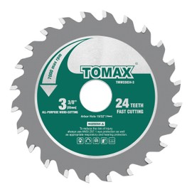 TOMAX (3 Pack) 3-3/8-inch 24T Circular Saw Blade, Carbide Tipped Fast Cut TCT Blade for Rockwell Versacut Versa Cut Rk3440k, Makita Cordless 3-3/8" Sh01w, Craftsman Nextec, Arbor Size 19/32-inch