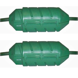 Electriduct Cord Connect Water-Tight Outdoor Lawn Garden Power Extension Housing Cord Lock Protect Holiday Decoration Light Plugs - Green (2 Pack)