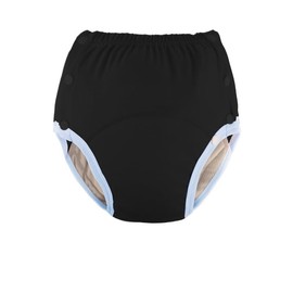 Reusable Cotton Adult Incontinence Diapers for Seniors – Breathable, Leak-Proof, Washable Cloth Diapers, Absorbent Urine Pads for Elderly (Black,XX-Large)