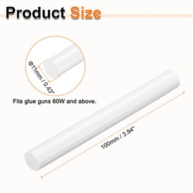 HARFINGTON 10pcs Hot Glue Sticks 0.43" Dia x 3.94" Long EVA Mini Hot Melt Adhesive Glue Stick for Hot Melt Gun Wood Plastic Glass Flowers Fabrics Foam, White