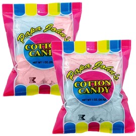 Fruidles Cotton Candy Blue and Pink Swirl Party Flavors Supplies Birthday Treats for Kids, Kosher, 1oz Bag (36-Pack)