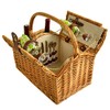 Picnic at Ascot Vineyard Willow Picnic Basket, Natural/Trellis Green