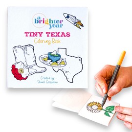 A Brighter Year The Original Adult Mini Coloring Book - Tiny Texas Edition - 3” x 3” Pocket Size, 50 Pages, Lay Flat Binding, Thick Paper, No Bleeding - Stress & Anxiety Relief - Relaxation & Gift