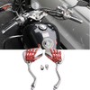 AULESSE 1 Pair Left Right Universal Motorcycle Scooter Chrome Skull