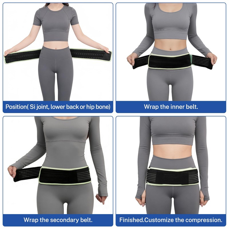 Sacroiliac SI Joint Belt,Back Brace Support,Trochanter Brace Belt,Alleviates Sciatic, Pelvic,