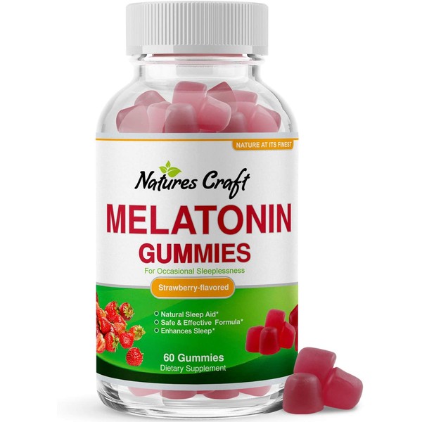 Melatonin 5mg Natural Sleep Aid - Natural Melatonin Gummies 5mg Deep Sleep Supplement for Insomnia Relief - Melatonin Sleep Gummies Vitamins for Adults for Mood Support and Anxiety Relief