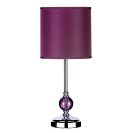 Premier Housewares Table Lamp, BE14, Purple, Modern Crackle Glass Design,H42 x W18 x D18cm