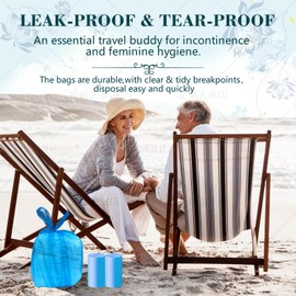 Large Adult Diaper Disposal Bags, Scented, 18'' x 23'', 96 Pcs Blue & 96 Pcs Purple, Bundle