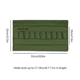 Tools Pocket Bag Handled Multifunctional Tool Roll Bag, Portable Tool Package Rolling Bag for Indoor Outdoor Gardening(Green)