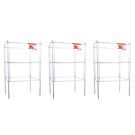 Cedar Ridge Square Foldable Flower Support Cage – Heavy-Duty Plant Support for Peonies, Mums & Pepper Plants – Ideal for Flower Beds & Garden Borders. Made in USA (13x24) – 3-Pack