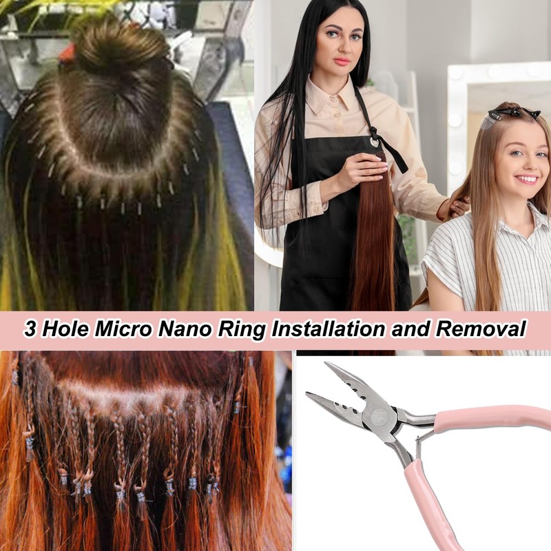 Mini Pliers for Hair Extension Tools Kit - 3 Hole