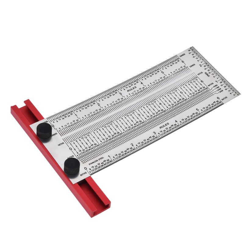 T Rule Stainless Steel Silver Scribing Ruler Woodworking Measuring Tool
