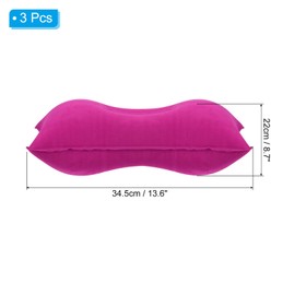 PATIKIL Inflatable Pillow, 3 Pack Ultralight Camping Travel Pillow Desk Rest Neck Support for Hiking Backpacking Office, Pink