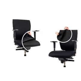 CLEANCHAIR Set of 2 Office Chair Covers for Seat and Backrest Black