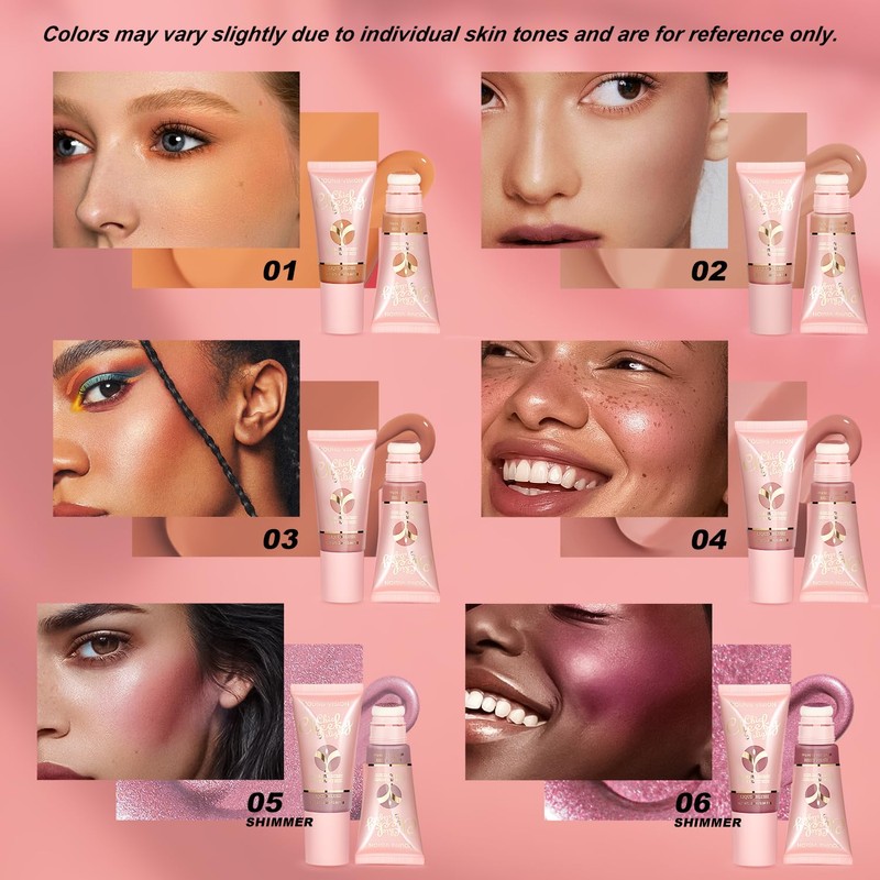 Nekoogirl Liquid Blush, Cream Blush for Cheeks, Matte Natural Blush,