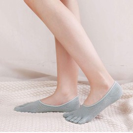 Women's Toe Socks Invisible Trainer Socks Women Five Finger Socks Running Socks Cotton 4/5 Pairs, multicolor 2-5 pairs