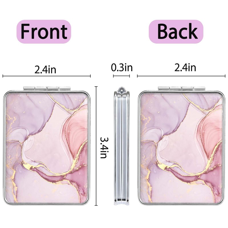 dcdcee Pocket Mirror, Small Travel Mirror with Magnification, Portable Double-Sided