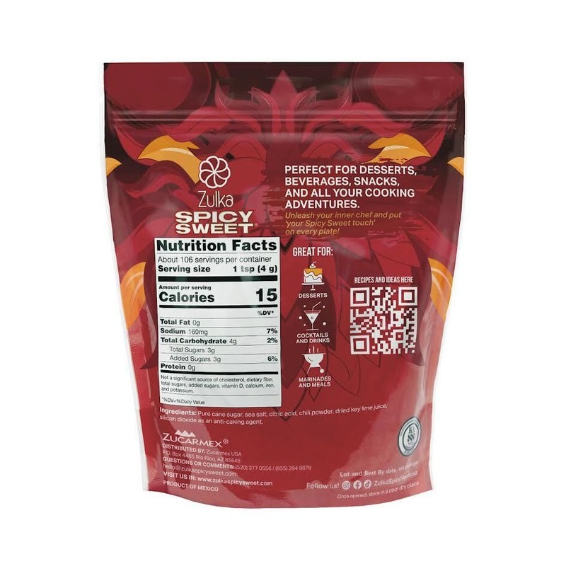 Zulka Spicy Sweet, Pure Cane Sugar with Chili Powder and