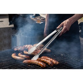 Heavy Duty Extra Long BBQ Tong Set of 2, Stainless Steel with rubber Grip - Extra Long, Durable and Great for Cooking and Grilling