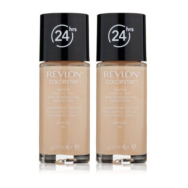 Revlon Colorstay for Combo/Oily Skin Makeup, Nude [200] 1 oz (Pack of 2)