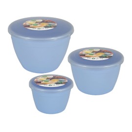 Just Pudding Basins 3 Smaller Sizes in One Set Steam Pudding Bowls, Basin and Lid 1x 1/4 Pint, 1x 1/2 Pint 1x 1 Pint (Blue)