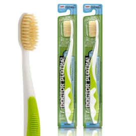 Mouthwatchers Floss Cerdas Plateadas Cepillo de Dientes para Adulto, 2 unidades, Verde