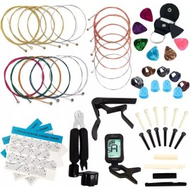 Unbranded 57Pcs Guitar Accessories Kit Guitar Changing Tool Strings Picks Pins Capo Tuner