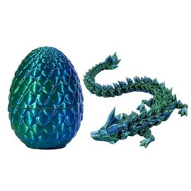 3D Dragon Egg Ornament, 1/17pcs Creative Laser Engraving Dinosaur with Egg Spring Design Figurine, Stuffing - Color: Green, Quantity: 3.3 inch