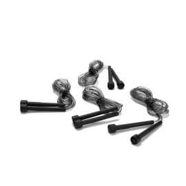 Mind Reader Adjustable Jump Rope and 4.75" Handle, (Pack of 4), Black