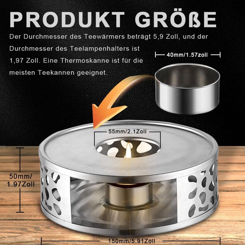 Voarge Tea Warmer for Teapot, Stainless Steel Tea Warmer with