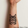 'Cat Wearing Glasses' Temporary Tattoo - Water Resistant, Skin-Safe, Non-Toxic