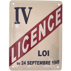 Lizenz IV – Vintage Metallschild für Bar & Küche, 20 x 15 cm, Bar & Bistrot