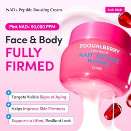 EQQUALBERRY Crema estimulante de péptidos NAD+ - Crema hidratante que mejora el colágeno para la elasticidad de la piel, envejecimiento saludable y cu