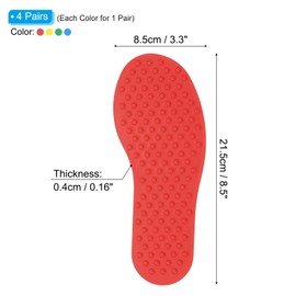 PATIKIL Feet Markers for Classroom, 4 Pairs Plastic Floor Foot Shaped Non Slip Spots Carpet Markers for Education Preschool Children Teacher Supplies, Red/Yellow/Blue/Green