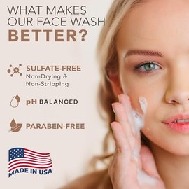 Beauty by Earth Clean Face Wash - Fabricado en Estados Unidos con ingredientes orgánicos y naturales, limpiador facial no tóxico