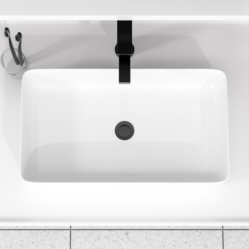 Rectangular Vessel Sink - Fulorni 24"x14" Bathroom Vessel Sink Large