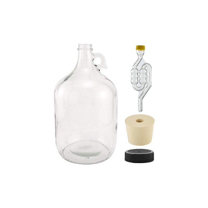 North Mountain Supply - 1G-38-ST-TB-1 1 Gallon Glass Fermenting Jug